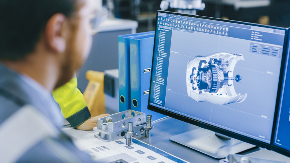 Close-up,Back,View,Of,The,Mechanical,Engineer,Designing,3d,Engine